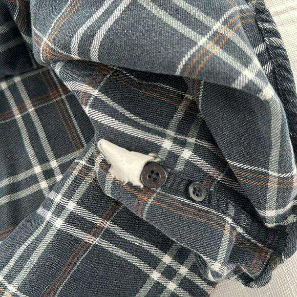 Calvin Klein Jeans Shirt Mens Extra Large Plaid Button Down Distressed 90s Y2K - Picture 6 of 9